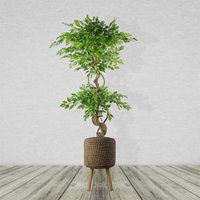 Seagrass Style Composite Planter with Stand