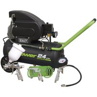 Sealey - SAC2420EPK 24L Direct Drive Air Compressor 2hp with 4pc Air Accessory Kit