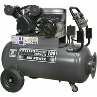 Sealey - Air Compressor 100L Belt Drive 3hp with Front Control Panel SAC3103B