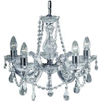Searchlight Marie Therese - 5 Light Crystal Chandelier Chrome Finish, E14