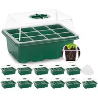 Seed Starting Tray, Seedling Starting Tray Plant Starting Kit Mini Greenhouse Germination Kit for Seed Growing,12Pcs