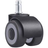 Set of 1 caster for office chair, 11 x 22 mm, double wheel design, does not scratch the floor, diameter: 50 mm
