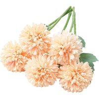 Set of 12 Artificial Decorative Flowers - Hydrangea Bouquets 28 cm, ideal for home, garden, and celebrations, Champagne