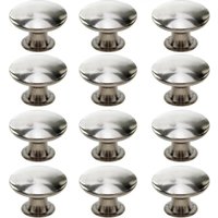 Set of 12 kitchen cabinet knobs, vintage round drawer pulls, small metal door knobs, 30 x 21 mm, silver