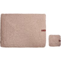 Beliani - Set of 12 Placemats and Coasters 30 x 40/10 x 10 cm Jute Handmade Dining Room Boho Style Natural Saltbush