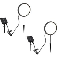 Set of 2 Black Spike Lights 50cm Incl. Rechargeable led and Solar IP65 - Adalind