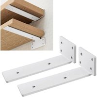 Set of 2 Heavy-Duty Wall-Mounted Shelf Brackets, with a Robust Load Capacity of 75 kg, T-Shaped Hanging Installation, Wall Support (White, 15 cm)