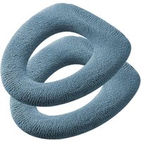 Set of 2 thicker toilet seat covers – Soft, thick, stretchy, washable fabric, easy installation, comfortable toilet seat cover (dark green)