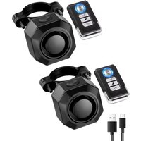 Set of 2 wireless, rechargeable bicycle alarm systems for e-bikes, motorcycles, scooters, cars, customized USB-C charging