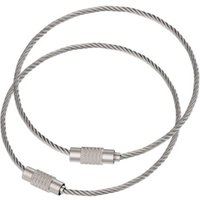 Set of 20 steel cable keychains, 20 cm long, suitable for hiking, sports trips, etc., silver color.