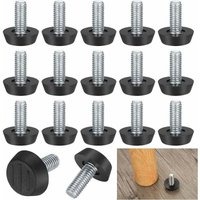 Set of 22 Adjustable Furniture Leveling Feet - M6 x 21 x 25 mm - Screws for Chair Legs
