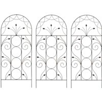 Set of 3 Leaf Design Metal Trellis (120cm x 50cm)