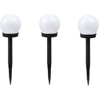 Set of 3 Outdoor Waterproof Solar Round Bulb Shaped Ground Lawn LampBeautiful COOCHEER Decorative Lighting Yard - White Light