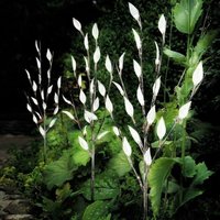 Set of 3 Solar Powered Lighted Tree Branches with led Leaf Lights, Cute Decorative Night Light for Garden, Patio Free Size White