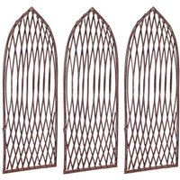Set of 3 Willow Lattice Trellis With Gothic Top (120cm x 45cm)