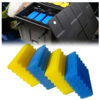 Set of 4 CBF350 Pond Filter Sponges - Effective Biological Filter Foam, Easy to Clean and Replace, Fine, Coarse and Yellow-Blue Sponges for CBF-350