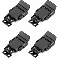 Set of 4 stainless steel hinge locks, spring lever locks for cash drawer, black YMYNY