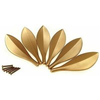 Mumu - Set of 6 Fashion Art Deco Gold Leaf Furniture Door Handles
