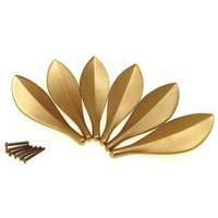Odipie - Set of 6 gold leaf cabinet door handles, fashionable Art Deco style