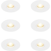 Set of 6 Modern Recessed Spotlight White 12 cm - Buco