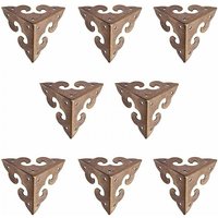 Cyslmuk - Set of 8 miniature corner protectors made of pure brass in vintage style with cloud design