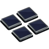 Set of Four Solar Ground Lights, Solar Garden Lights, IP68 Waterproof Solar Lighting, Auto-On Security Light, Suitable for Gardens, Stairs, Roads,