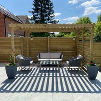Shade Pergola - Wood - L360 x W420 x H270 cm - Light Green