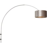 Sienna Sparkled Light Wall Lamp with Shade Brushed Steel, Velvet Silver