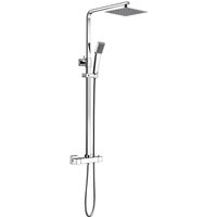 Signature - Kube Square Thermostatic Bar Mixer Shower with Shower Kit + Fixed Head - Chrome