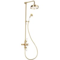 Signature Traditional Exposed Mixer Shower with Shower Kit and Fixed Head - Brushed Brass