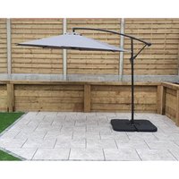 Signature Weave - 3m Banana Cantilever Parasol Sun Shade Umbrella Grey Canopy