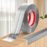 Silver corner protector, 4 cm x 1 m, 1 roll, self-adhesive and flexible indoor and outdoor corner protector