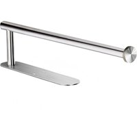 Silver stainless steel toilet paper holder, 34 cm long, for bathroom or kitchen, wall-mounted, can be glued to the wall without drilling, 1 piece