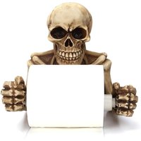 Decorative Skeleton Skulls Toilet Paper Holder, Scary Halloween Decorations, Bathroom Wall Plate Accessories