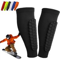 Ski shin guards, black, 30 cm long, two sizes L, shock resistant, elastic, honeycomb structure, suitable for skiing and football.