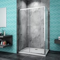 SKY - Bathroom Sliding Shower Door Modern Bathroom 6mm Safety Glass Shower Enclosure Cubicle 1100mm and 700mm Panel