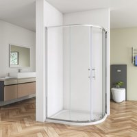 SKY - Bathroom 6mm Safety Tempered Glass Quadrant Shower Cubicle Walk in Sliding Shower Door 900x700x1850mm