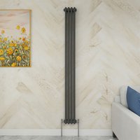 Sky Bathroom - 1800x200mm 2 Column Radiator Vertical Anthracite Traditional Column Radiator