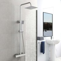Sky Bathroom - Chrome Exposed Twin Head Mixer Shower and Thermostatic Square Bar Set