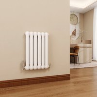 SKY Bathroom Modern Horizontal designer Curved Panel 2 Column Radiator White 600x384mm