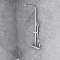 Sky Bathroom - Modern Square Exposed Thermostatic Mixer Shower Set Shower Head and Handheld