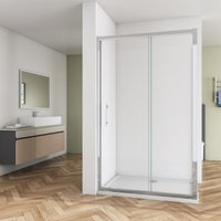 SKY - Bathroom Bathroom Sliding Shower Door Enclosure Cubicle 1300x1900mm 8mm nano Glass + 900mm Side Panel