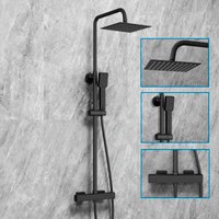 SKY Bathroom Square Exposed Thermostatic Mixer Shower Set With Handheld