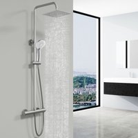 Sky Bathroom - Thermostatic Chorme Square Mixer Shower With Dual Head Handset