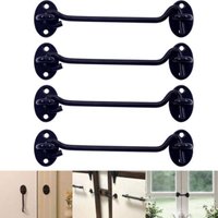 Sliding Door Latches Stainless Steel Security Window Lock for Cabinets Multipurpose Hook and Eye 4 Packs