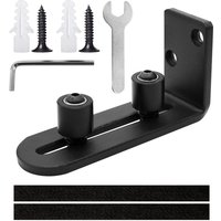 Tinor - Sliding Door Track, Adjustable Door Floor Guide, Black Floor Guide Bottom Guide for Sliding Wooden Door Wall/Door