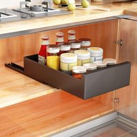 Sliding Drawer, Telescopic Kitchen Sliding Drawer for Kitchen Cabinet, Extendable Sliding Drawer, (25 cm w x 43 cm d x 9 cm h), No Drilling or