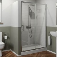 Luxura - Sliding Shower Door 1400x900mm Easy Plumb Tray 6mm Safety Glass Bathroom Modern