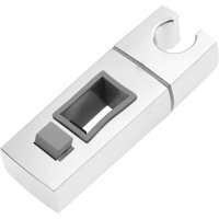 Aougo - Sliding Shower Head Holder for Rail-18 x 30mm-Rectangular, Square Replaceable Handheld Shower Holder, abs Chrome Shower Head Holder for