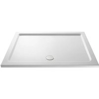 Nes Home - Slim 1600 x 760 Rectangular Stone Resin Shower Tray For Wetroom Enclosure